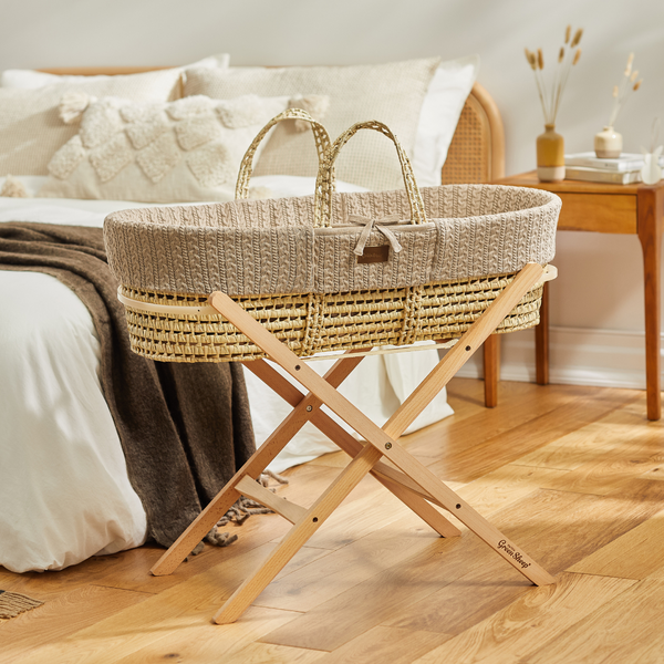 LGS Natural Knitted Moses Basket Truffle
