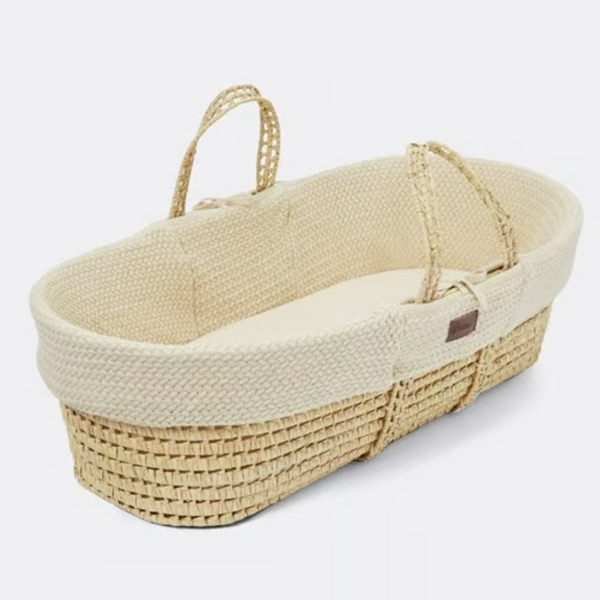 LGS Natural Wheat Knitted Moses Basket Linen
