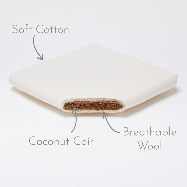 LGS Natural Quilted Moses Basket Honey