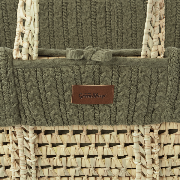 LGS Natural Knitted Moses Basket Juniper