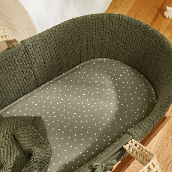 LGS Natural Knitted Moses Basket Juniper