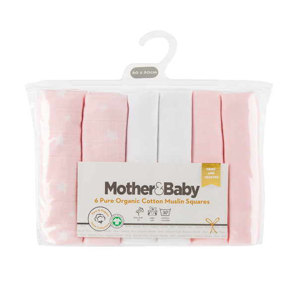 Mother & Baby Muslins 6pk