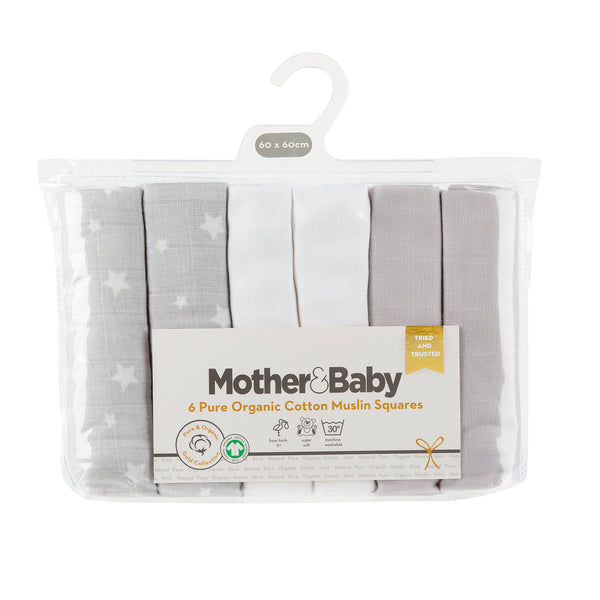 Mother & Baby Muslins 6pk