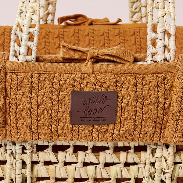LGS Natural Knitted Moses Basket Honey