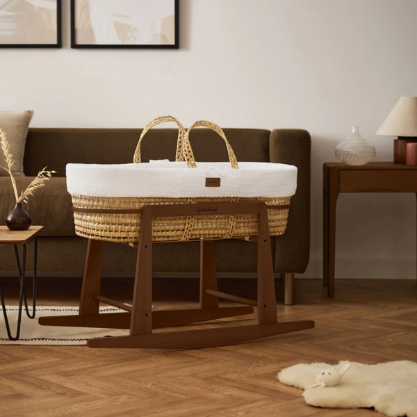 LGS Natural Wheat Knitted Moses Basket and Stand