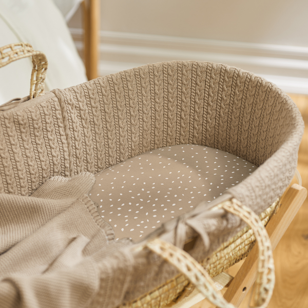 LGS Natural Knitted Moses Basket Truffle