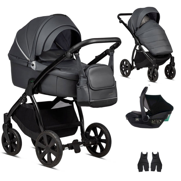 Noordi Fjordi V1 Leather 3-in-1 Travel System – Eco-Leather Pram with ThermoCot™ & i-Size Car Seat