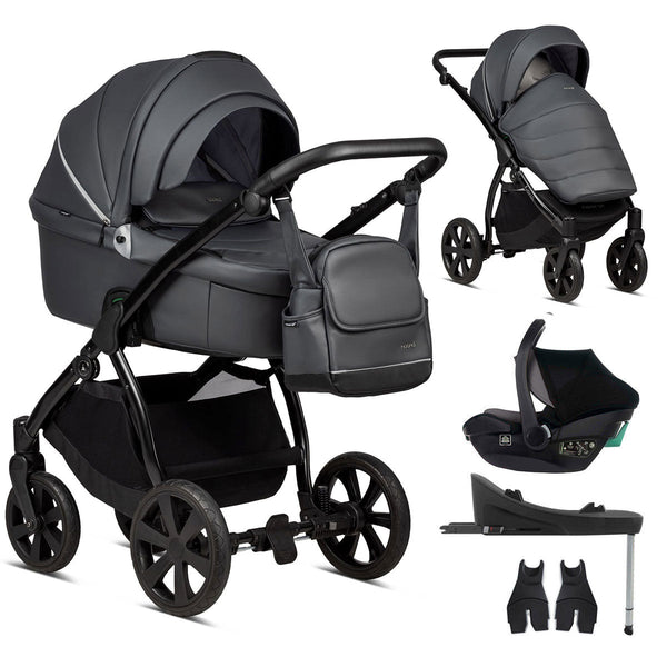 Noordi Fjordi V1 Leather 3-in-1 Travel System – Eco-Leather Pram with ThermoCot™ & i-Size Car Seat