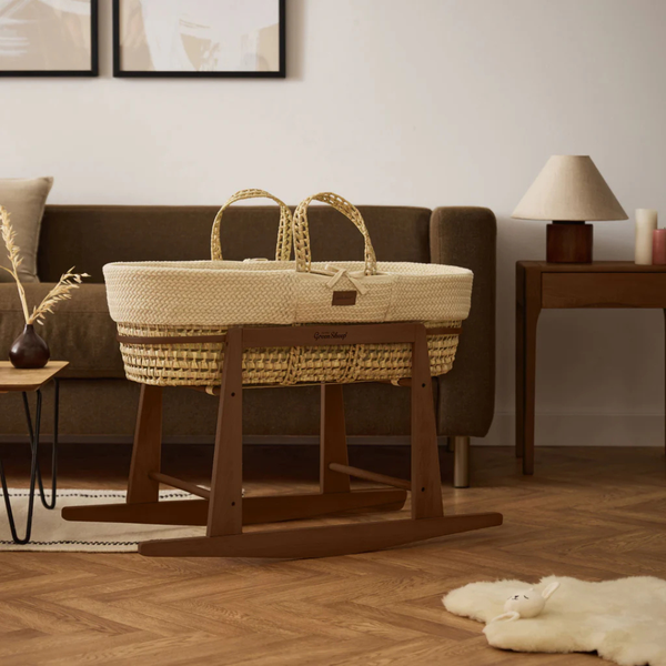 LGS Natural Wheat Knitted Moses Basket and Stand