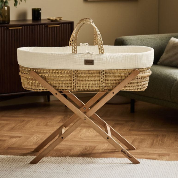 LGS Cotton Muslin Moses Basket and Stand
