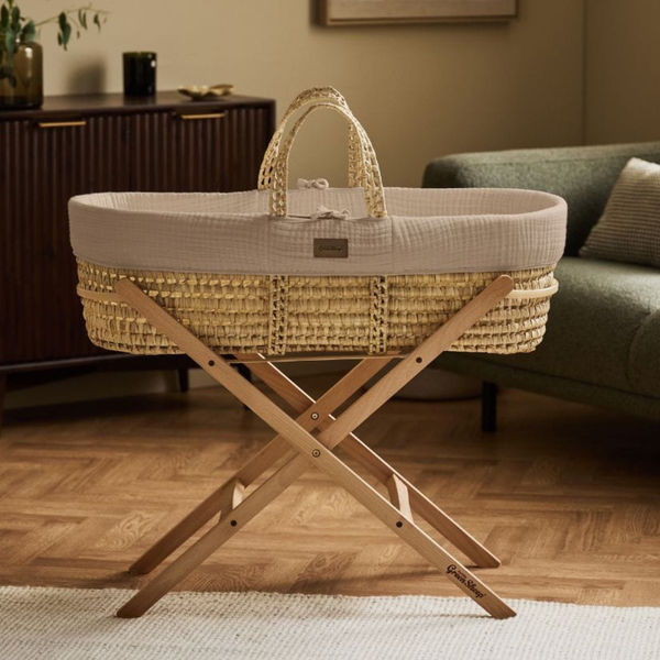 LGS Cotton Muslin Moses Basket and Stand