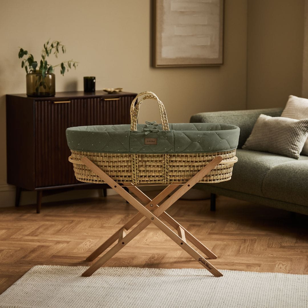 LGS Organic Quilted Moses Basket and Stand