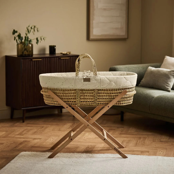 LGS Organic Quilted Moses Basket and Stand