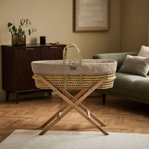 LGS Organic Quilted Moses Basket and Stand