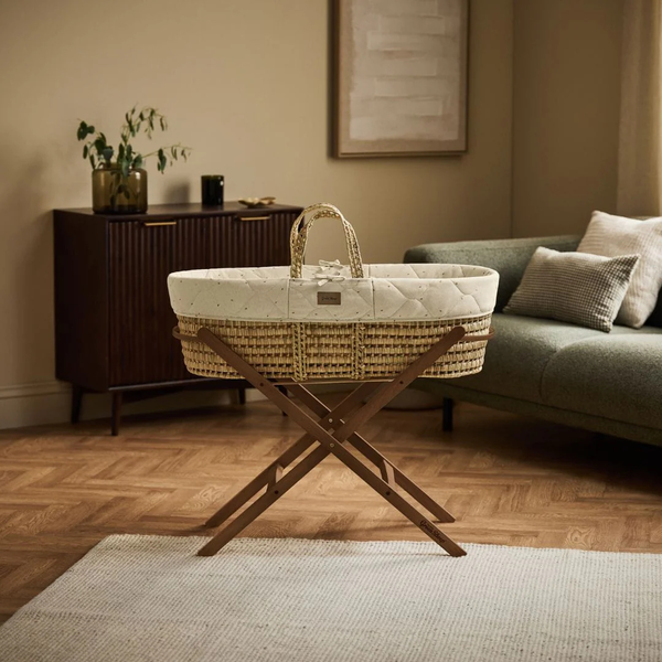 LGS Organic Quilted Moses Basket and Stand