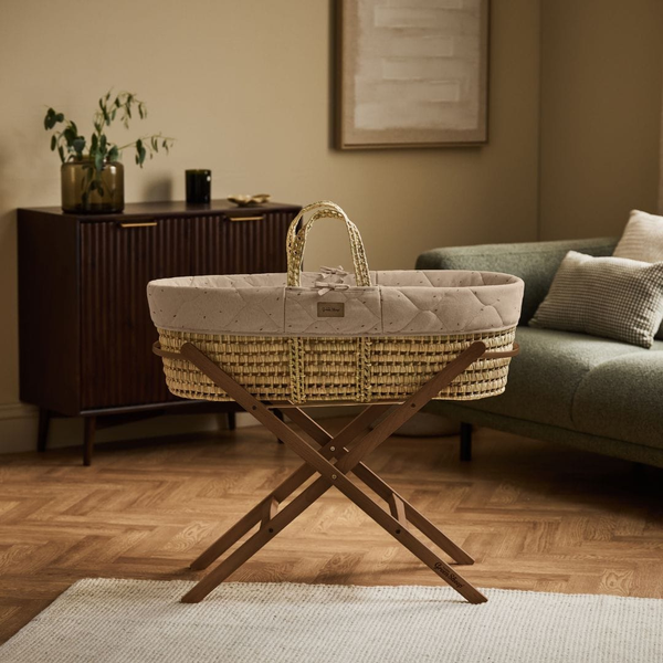 LGS Organic Quilted Moses Basket and Stand