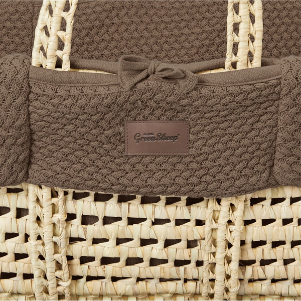 LGS Natural Wheat Knitted Moses Basket Cocoa