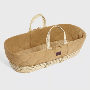 LGS Natural Quilted Moses Basket Honey
