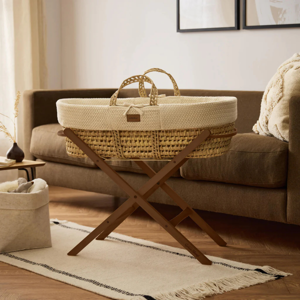 LGS Natural Wheat Knitted Moses Basket and Stand