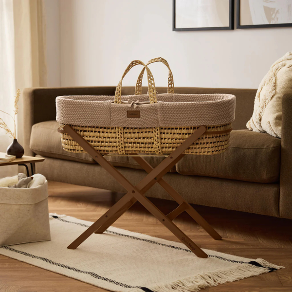 LGS Natural Wheat Knitted Moses Basket and Stand