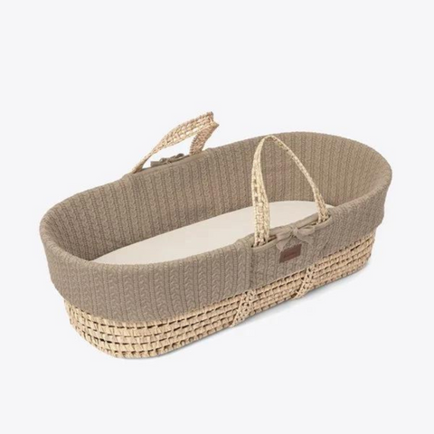 LGS Natural Knitted Moses Basket Truffle
