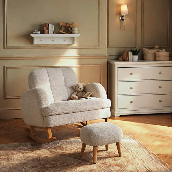 CuddleCo Etta CUDDLE Nursing Chair & Footstool Boucle Mushroom
