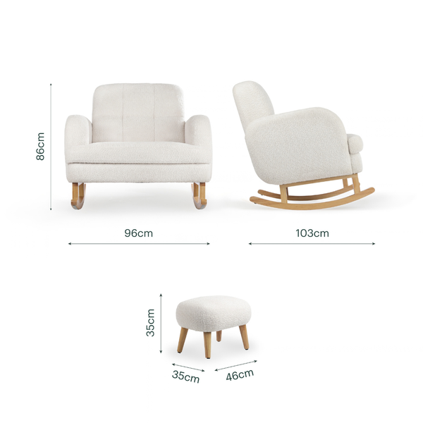 CuddleCo Etta CUDDLE Nursing Chair & Footstool Boucle Off White