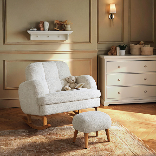 CuddleCo Etta CUDDLE Nursing Chair & Footstool Boucle Off White