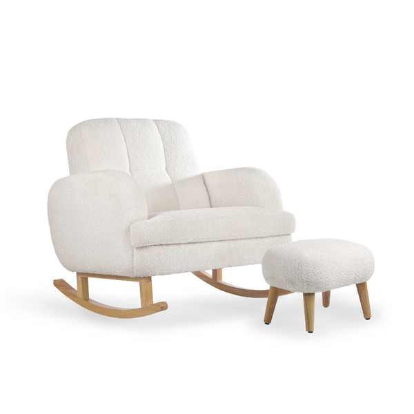CuddleCo Etta CUDDLE Nursing Chair & Footstool Boucle Off White