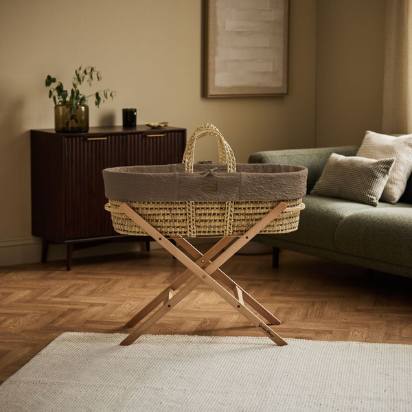 LGS Organic Furrow Knit Moses Basket and Stand