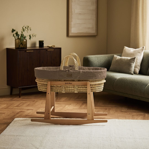 LGS Organic Furrow Knit Moses Basket and Stand