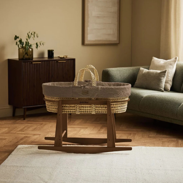 LGS Organic Furrow Knit Moses Basket and Stand