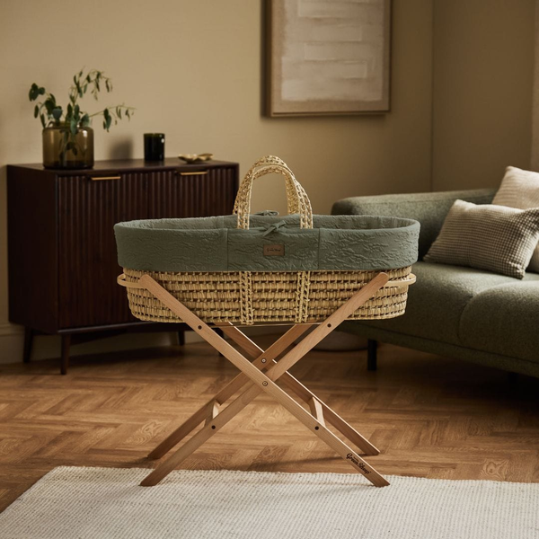 LGS Organic Furrow Knit Moses Basket and Stand