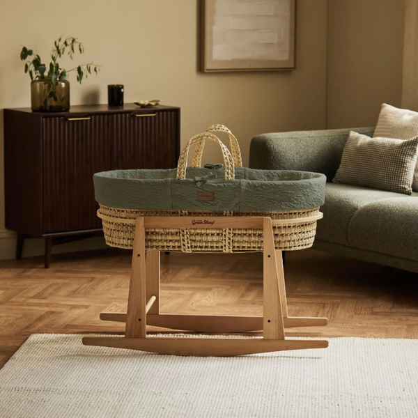 LGS Organic Furrow Knit Moses Basket and Stand
