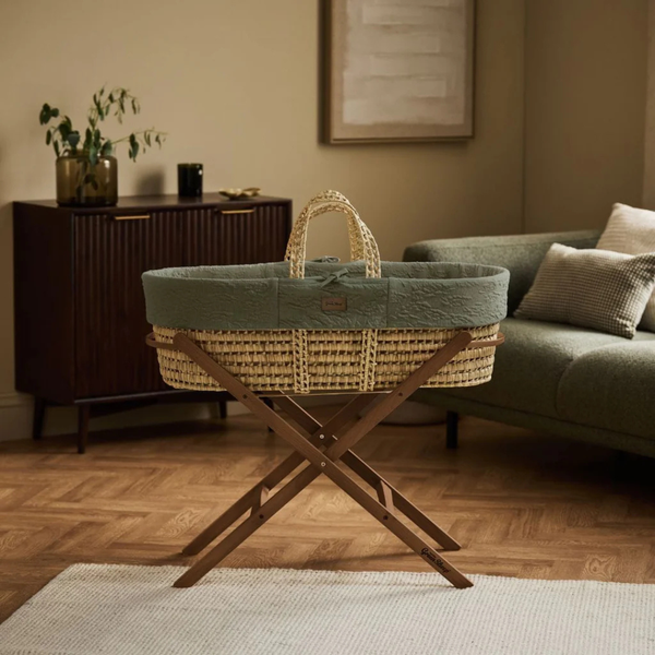 LGS Organic Furrow Knit Moses Basket and Stand