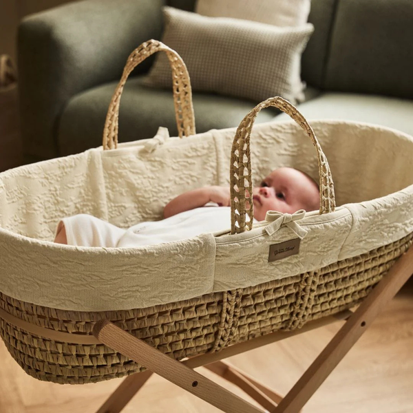 LGS Organic Furrow Knit Moses Basket