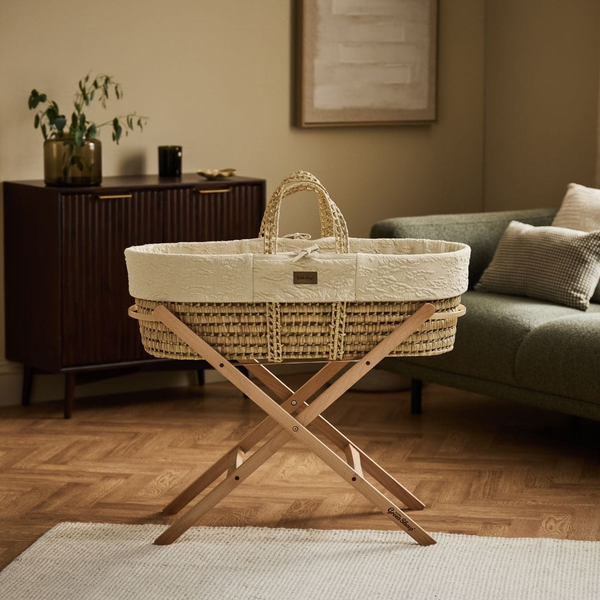 LGS Organic Furrow Knit Moses Basket and Stand