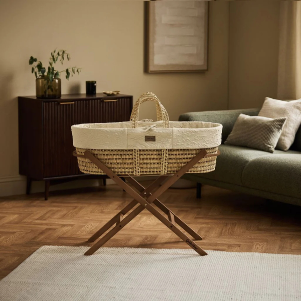 LGS Organic Furrow Knit Moses Basket and Stand