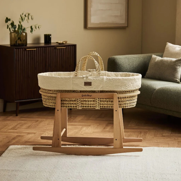 LGS Organic Furrow Knit Moses Basket and Stand