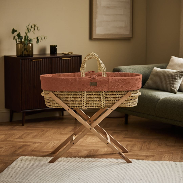 LGS Organic Furrow Knit Moses Basket and Stand