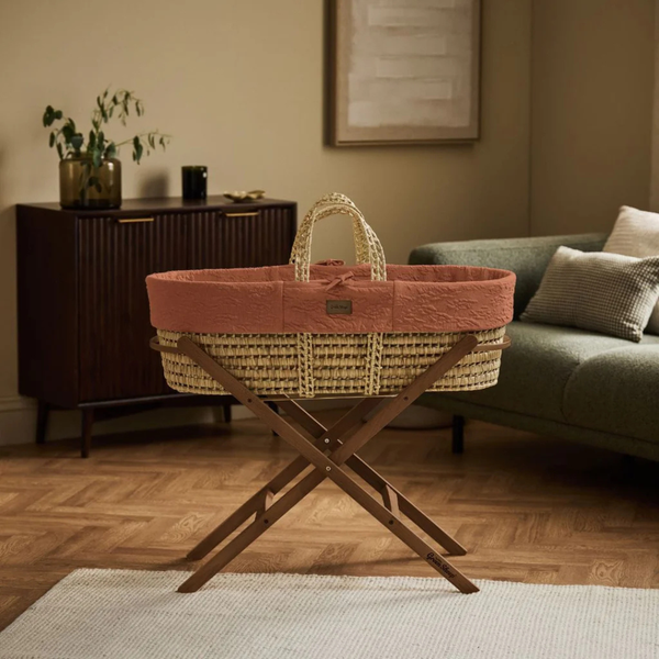 LGS Organic Furrow Knit Moses Basket and Stand