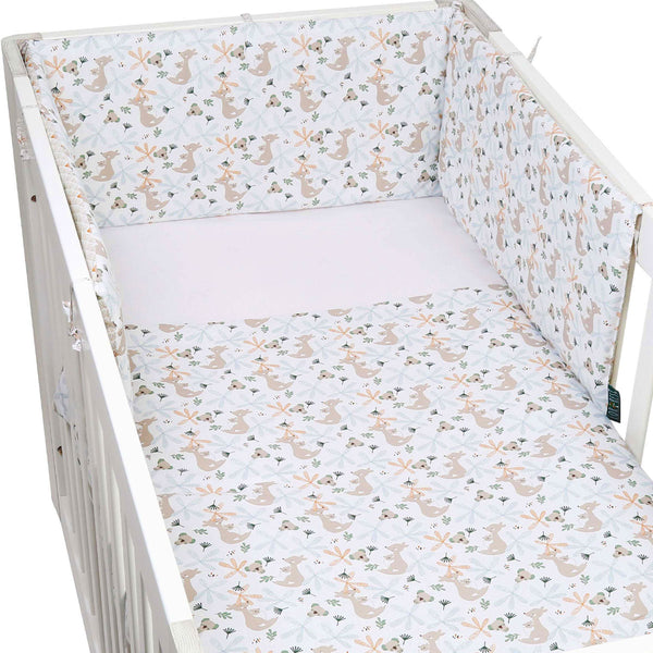 FORREST 3 Piece Reversible Cot Bed Set – Organic Cotton Baby Bedding - Koalaroo