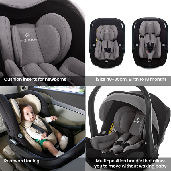 Noordi Sole Go 3in1 + Travel Carrier Car Seat, Chateau Grey