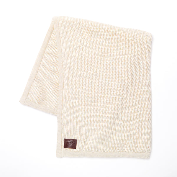 LGS Organic Knitted Fleece Blanket Linen