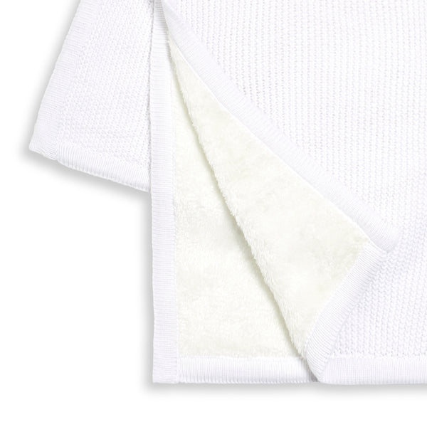 LGS Organic Knitted Fleece Blanket White