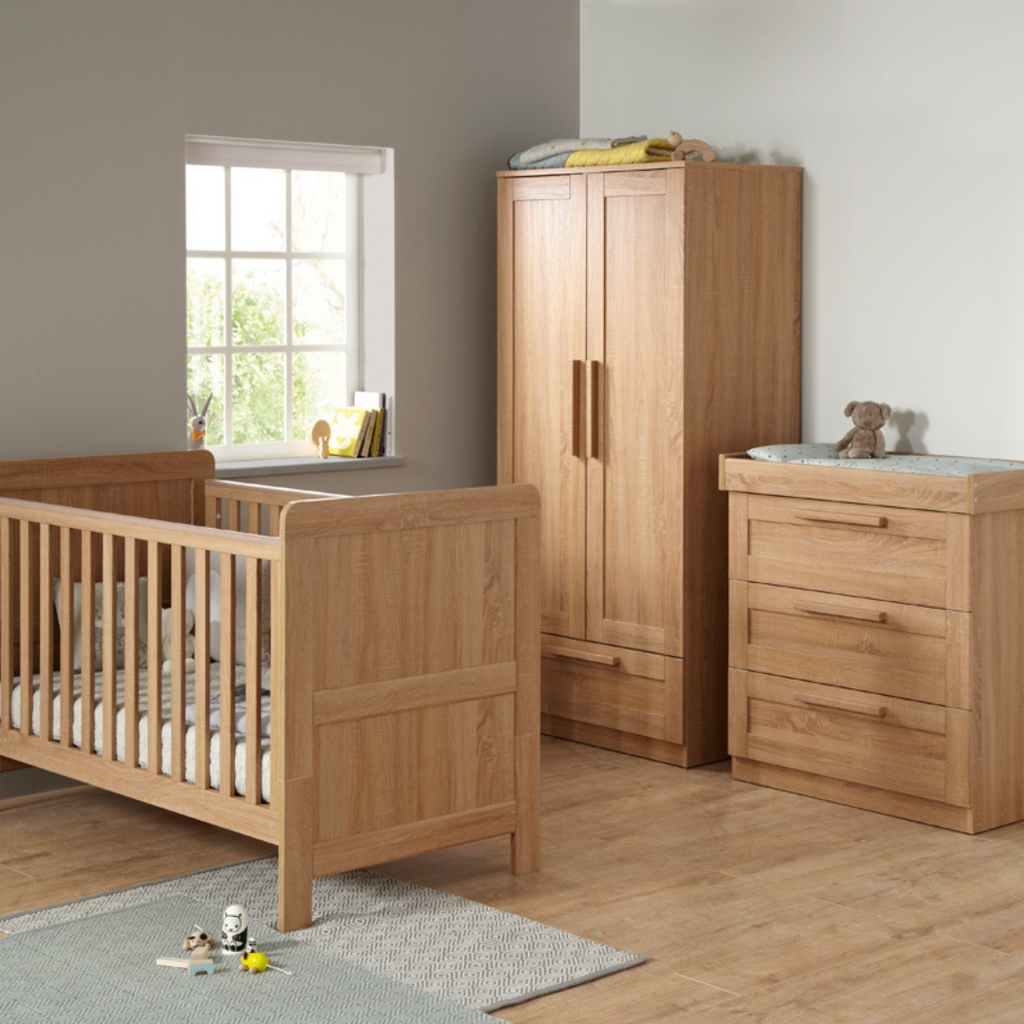 Atlas Light Oak Furniture Set Finney s Pram and Nursery
