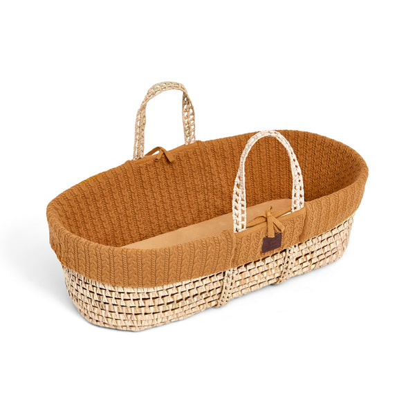 LGS Natural Knitted Moses Basket Honey